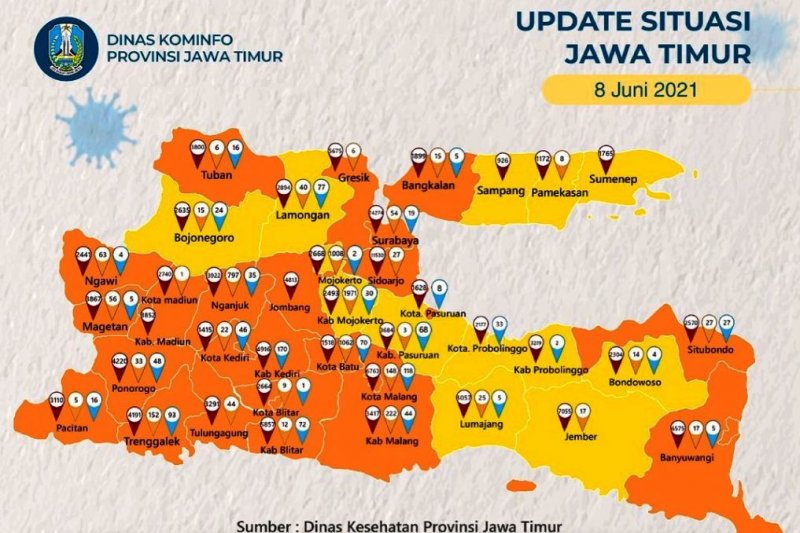 Kabupaten Bangkalan masuk zona oranye COVID-19